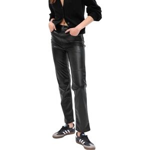 NWT GAP Black Faux Vegan Leather Five Pocket Cheeky Straight Leg High-Rise Jeans